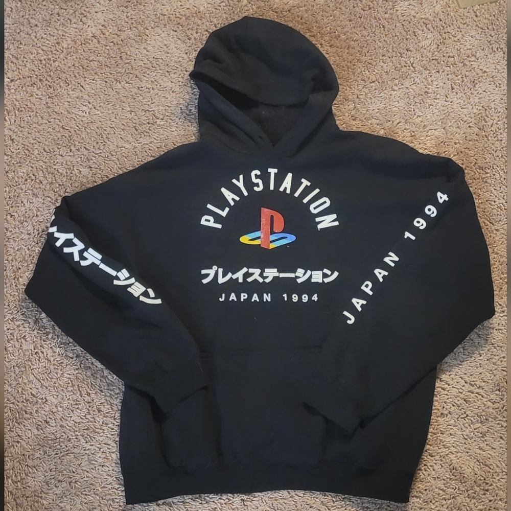 Sony Black Japanese PlayStation Retro Hoodie